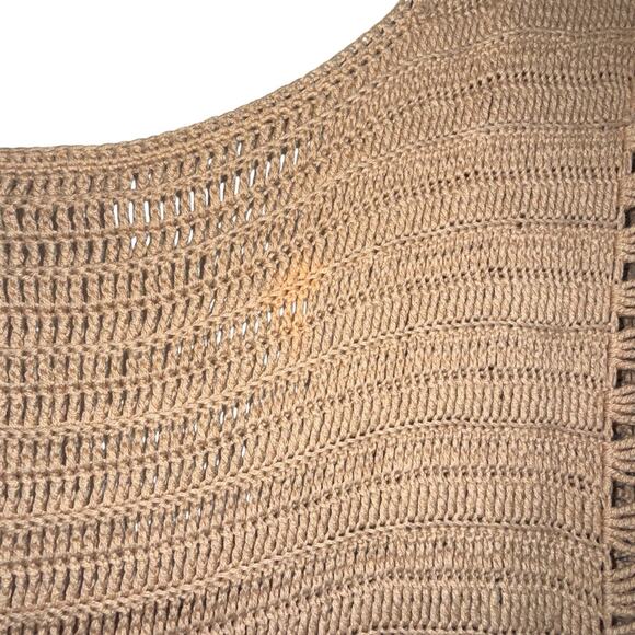 Theory Sz M Crochet Mini‎ Dress Ruffle Hem Beach Festival Boho Summer Vacation - Picture 9 of 10